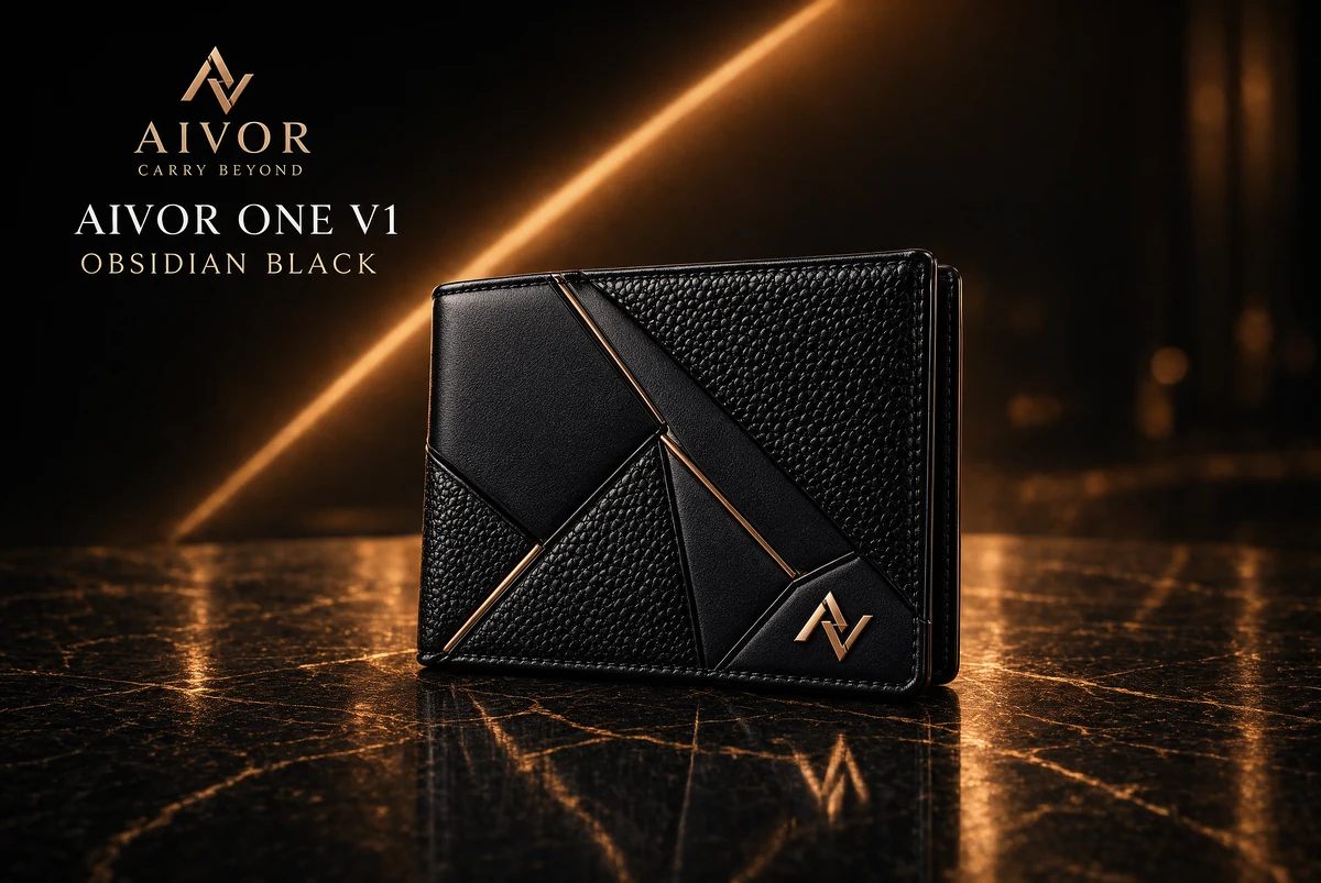 AIVOR ONE exterior: layered leather planes separated by champagne piping